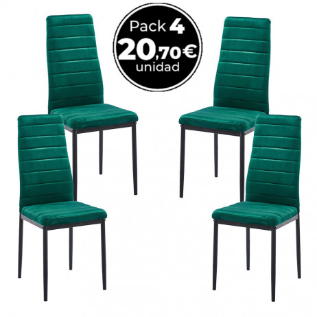 Pack 4 Chaises Velours