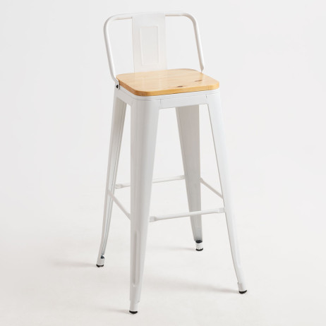 Tabouret Mel dossier Bois Naturel