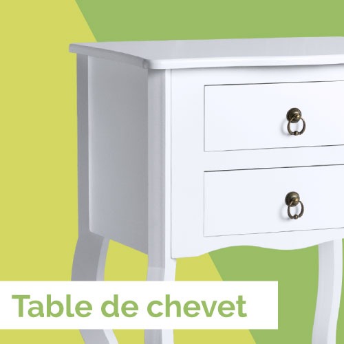 Avec des tiroirs en bois blanc... Choisissez la table de chevet qui convient le mieux à votre maison