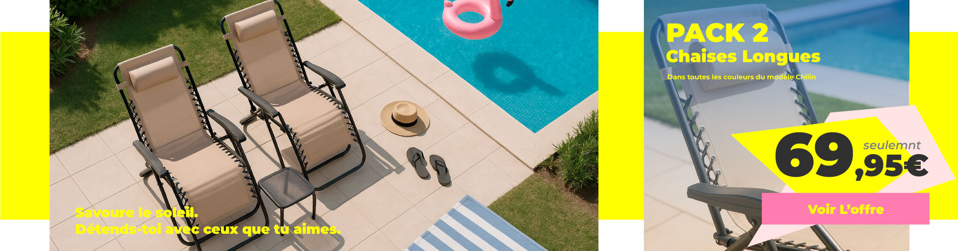 Promotion Pack 2 Chaises Longues Chilin - Cadeaux Miguel 